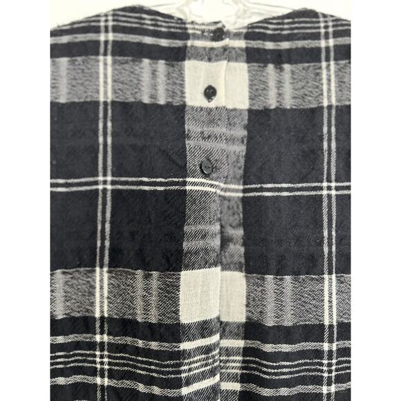 ZARA Dress Plaid Black and White Wool Blend burnout Size XS - Picture 4 of 9